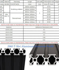 Two Pack 2060 T Slot Aluminum Extrusion Profile Fifteen Point Seven Five Inch Length European Standard Anodized Linear Rail