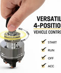 4 Position Ignition Switch For 12V Vehicles And Equipment ACC Off Run Start Heavy Duty 30A Zinc Die Cast Construction