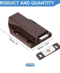 Six Pack Magnetic Push Latches For Cabinet Doors Push To Open Hidden Door Release Drawer Pull Brown Plastic