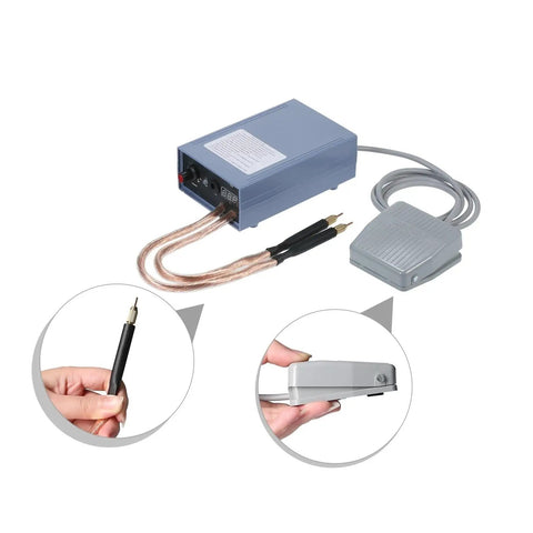 Beast 5000W Portable Spot Welder with cables and foot pedal, ideal for 18650 battery packs, DIY welding tool with adjustable current settings.