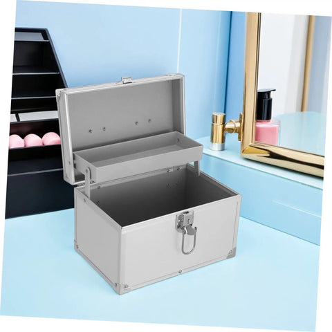 Portable Aluminum Tool Box With Double Layer Design And Ergonomic Handle A Workhorse Storage Case For Documents And Valuables