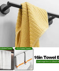 Dope Matte Black 5 Piece Bathroom Hardware Set With A 16 Inch Towel Bar, Sleek Modern Finish, Concealed Screws, Easy Installation
