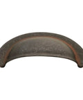 Sweet Rustic Iron Cup Cabinet Pulls One Pack Two Three Quarter Inch Center To Center smooth solid iron cup handle from above