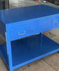Industrial Heavy Duty Fitters Workbench With An Eight Mil Thick Solid A3 Steel Tabletop Built Like A Tank For Stubborn Mold Assembly And Serious Shop Grind, blue metal workbench with drawers.