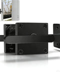Rugged Matte Black Gate Latch With Double Sided Self-Locking Aluminum Gate Hardware for Outdoor Gates, Rust Resistant