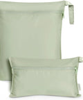 Waterproof Wet Bag Set For Baby On The Go, Wet Dry Bags For Cloth Diapers And Swimwear, Travel Gear Organizer, 2 Pack, Grass Green