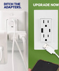 Type A And Type C USB In Wall Charger With 15 Amp Tamper Resistant Outlet Smart Charging Chip Optimizes Power For Smartphones