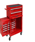 8 Drawer High Capacity Rolling Tool Chest With Wheels Removable Tool Box Combo For Workshop Mechanics And Garage Red Durable Powder Coated Steel Lockable And Spacious Storage For Pros And DIYers