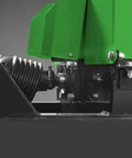 Close-up of 4 Inch PTO Powered 3 Point Wood Chipper Shredder Mulcher PTO connection, green steel, heavy duty