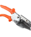 Five Degree Corner Line Sealing Scissors with ergonomic orange handles for precision cutting in HVAC and insulation projects.