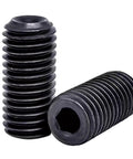 Built Tough M12 12mm Grub Screws Cup Point Set Bolt Pack Of 30 Internal Hex Drive showing black coated carbon steel design.