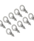 Heavy Duty Stainless Steel Eye Bolts Set, M3x9 Threaded Eye Bolts 1/8 x 7/20 Inches with Shoulder Ring, Nuts, and Washers, 10 Pack