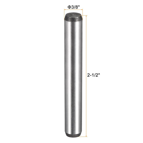 3/8 Inch Dowel Pins Set Of 2 2-1/2 Inch Length Heat Treated Alloy Steel For Extra Hardness Bright Finish Accurate Alignment Anti Rust