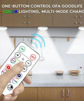 Remote controlling Wireless 16 Color Changing LED Puck Lights Kit 12 Pack Under Cabinet Closet Lighting in kitchen