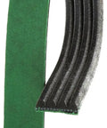 Close-up of the heavy duty V ribbed serpentine belt for cars and trucks built tough as nails to power your alternator water pump