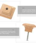 Built Damn Tough Natural Wood Square Cabinet Knobs With Smooth Glide Drawer Pull Handles For Kitchen And Closet Rustic Farmhouse Dresser Hardware Top Shelf Furniture Update In A Slick Ten Pack Set - close-up of square natural wood knob with screw.