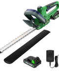 Cordless Hedge Trimmer With Battery And Charger For Quick Yard Work 20V Power Tool 22 Inch Dual Action Blade on white background.