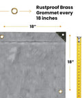 Beefy Heavy Duty Poly Tarp Cover 16 Mil And 10 Mil With Grommets And Reinforced Edges 16x20 Ft detail showing grommets