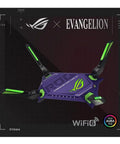 Rog Rapture GT AX6000 EVA Edition Dual Band WiFi 6 Gaming Router with dual 2.5G WAN LAN ports in purple and green design