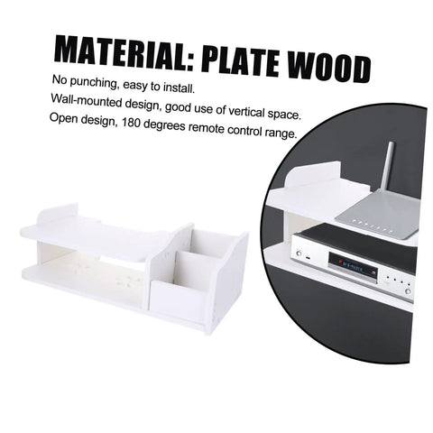 Heavy Duty Wall Mount Router Holder And Cable Management Rack With No Drill Quick Install And Thick Plate Storage Shelf for home office.