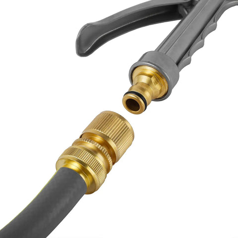 Solid Brass Garden Hose Quick Connect Kit Three Quarters Inch GHT Thread No Leak Adapters, Easy Quick Connect System close-up