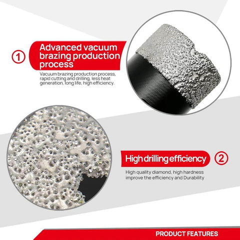DT-DIATOOL diamond core drill bits set for tile holes; porcelain/ceramic tile and stone; sizes 19/25/32/51mm; Amazon brand