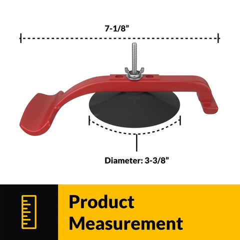 Hands Free Suck N Clamp Adjustable Cup Clamps Pack Of 6 showing product dimensions in inches.