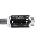 Ground Loop Isolator For Cable TV Audio 75 Ohm Coaxial Interference Eliminator Hum Buzz Noise Reducer And TV Signal Cleaner