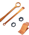 Off Road Motorcycle Tire Tool Kit With Hex Wrench Heads 10mm 13mm 22mm 27mm 32mm Tire Change Levers Spanners Aluminum CNC 7075 Fits EXC SX XC Dirt Pit Bikes Orange