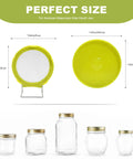 Top Shelf Wide Mouth Mason Jar Sprouting Kit includes yellow mesh cover and drip tray, suitable for alfalfa seeds and microgreens.