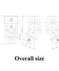 1 Inch Universal Steering Shaft U Joint Black Stainless Steel Beefy Heavy Duty U Joint With Corrosion Resistant Finish Enhanced Attachment Fasteners For Superior Grip And Safer Longer Lasting Steering Linkage overall size drawing