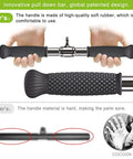 Rotating Straight Bar Attachment for Cable Machines, 18 Inch, non slip rubber handle with 360 degree swivel in use
