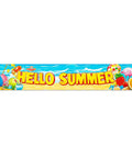 Hello Summer Banner 118 By 20 Inches Outdoor Beach Theme Party Decor With Flamingo And Tropical Fruit Design For Fence Or Backyard Or Poolside Luau Party Supplies Bright Colorful Summer Celebration Sign