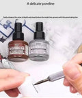 Hands applying Next Level Panel Wash Liner Fluid For Model Kits And Military Dioramas, Easy Flow Weathering Wash For Deep Panel Lines, Quick Dry Enamel Paint, 40ml on scale model.