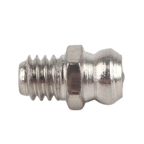 Close-up of single metal grease nipple fitting from Grease Zerk Kit 10 Pieces Metal Grease Fittings For M6 Straight Grease Gun Accessories