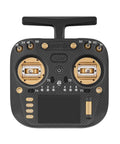 Top view of 16 Channel ELRS Transmitter With AG02 CNC Hall Gimbals And 3.5 Inch IPS Touchscreen Pro Grade RC Controller, Mode 2 Gold Finish