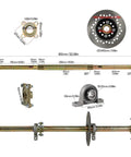Heavy Duty 32 Inch Go Kart Rear Live Axle Kit With 5 Inch Wheels And 11x7.10-5 Racer Tires, 420 Sprocket, 3 Stud Hub