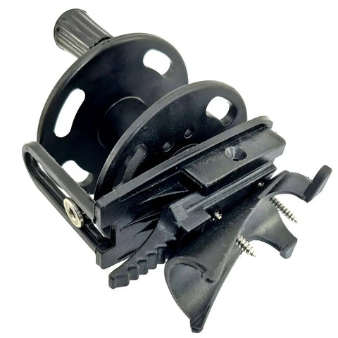 Universal Composite Speargun Reel 30M For Spearfishing Go To Reel That Fits Most Spearguns Black With Sliding Stainless Line Guide