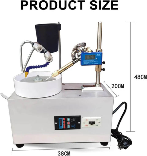 Badass Jade And Gemstone Water Grinder With Digital Angle Display, dimensions 38x20x48 cm, SS body, suitable for rock polishing.