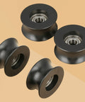 4 Pack Black 8x40x20mm U Groove Pulleys With PA Coated Nylon Bearings And Stainless Steel S608Z Bearings Durable Plastic Roller Wheel Set For Small Belt Drive Systems, black U-groove rollers