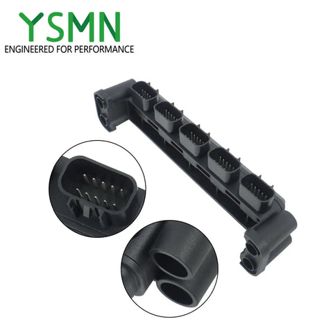 Hassle Free SmartCraft Junction Module Replacement For Mercruiser Outboards 5 Port Stackable Marine Electrical Panel close-up.