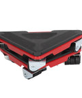 Heavy Duty Furniture Lifter And Slider Set With 360 Swivel Wheels, red triangular furniture slider with rubber grips.