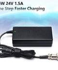 24V Razor Scooter Battery Charger With DC 24V 1.5A Output For E100 E200 E300 shown with power cord