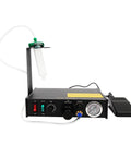 Pro Grade Semi Automatic Glue Dispenser Machine For Electronics With 0.01ml Precision And Vacuum Suck Back Solder Paste Controller Liquid Adhesive Dropper Timer Controlled Bonding Of Tiny Components And PCBs, front view with pedal