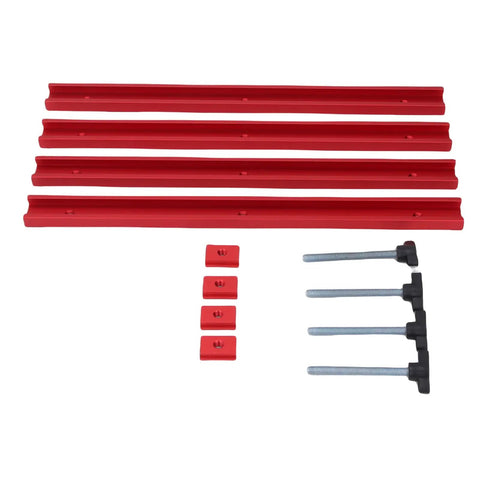 Pro Grade T Slot Rail Aluminum Alloy 400mm With Double Groove Profile And Predrilled Mounting Holes, Easy T Track Kit components