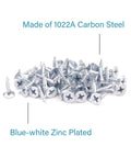 Two Hundred Solid Size Six By Five Eighths Inches Phillips Drive Zinc Coated Carbon Steel Screws Fine Thread Sharp Point for Drywall and Wood Fastening