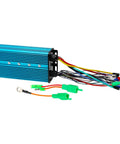 5000W Sine Wave Controller 72V 24 Mosfet 100A For Electric Atv Go Kart with wiring connections and blue aluminum housing.