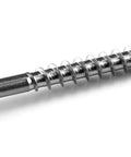 Single stainless steel pocket hole screw, 2-1/2 inch size, coarse thread, Maxi-Loc head, for outdoor woodworking.