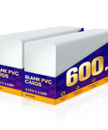Top Shelf Blank PVC Cards CR80 Size White Plastic Zero Gripes Printing On Every Mainstream ID Badge Machine Thirty Mil Thick pack of 600.