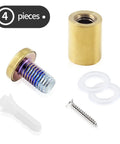 Premium Gold Standoff Screws For Acrylic Signs Rock Solid Display Hardware 4-piece set includes brass plated screws and washers.